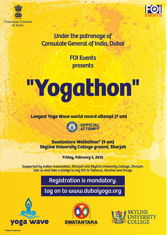 yogathon and walkathon on 5th fe walkathon poster